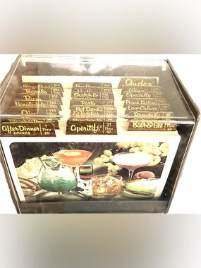 Vintage MCM Cocktail Drink Recipe Card Index Mid-Century Acrylic Top Groovy Cool